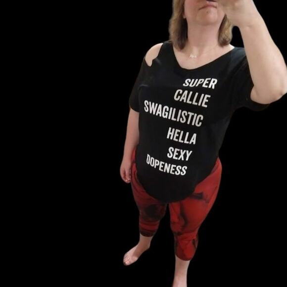 Super Callie Swagalistic Hella Sexy Graphic Tee S shredded cold shoulder punk - Picture 15 of 16